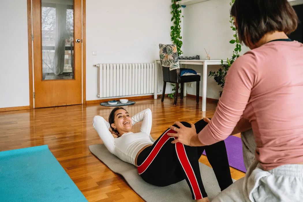 Certified personal trainer leading a customized home workout in Markham